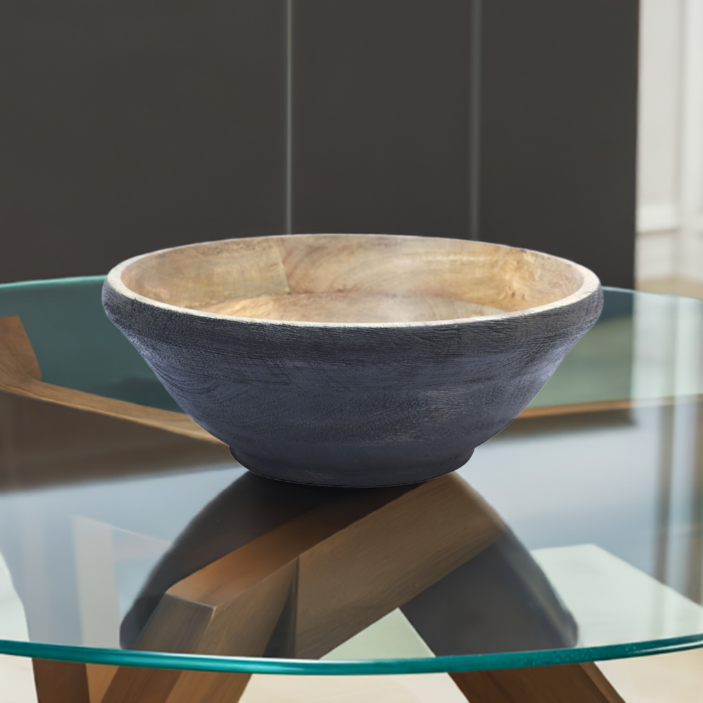 Brushed Black wooden bowl