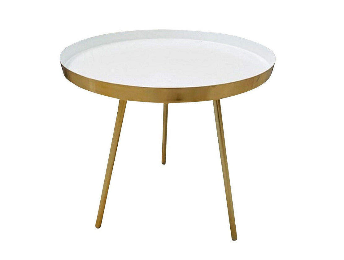 White powdered brass table