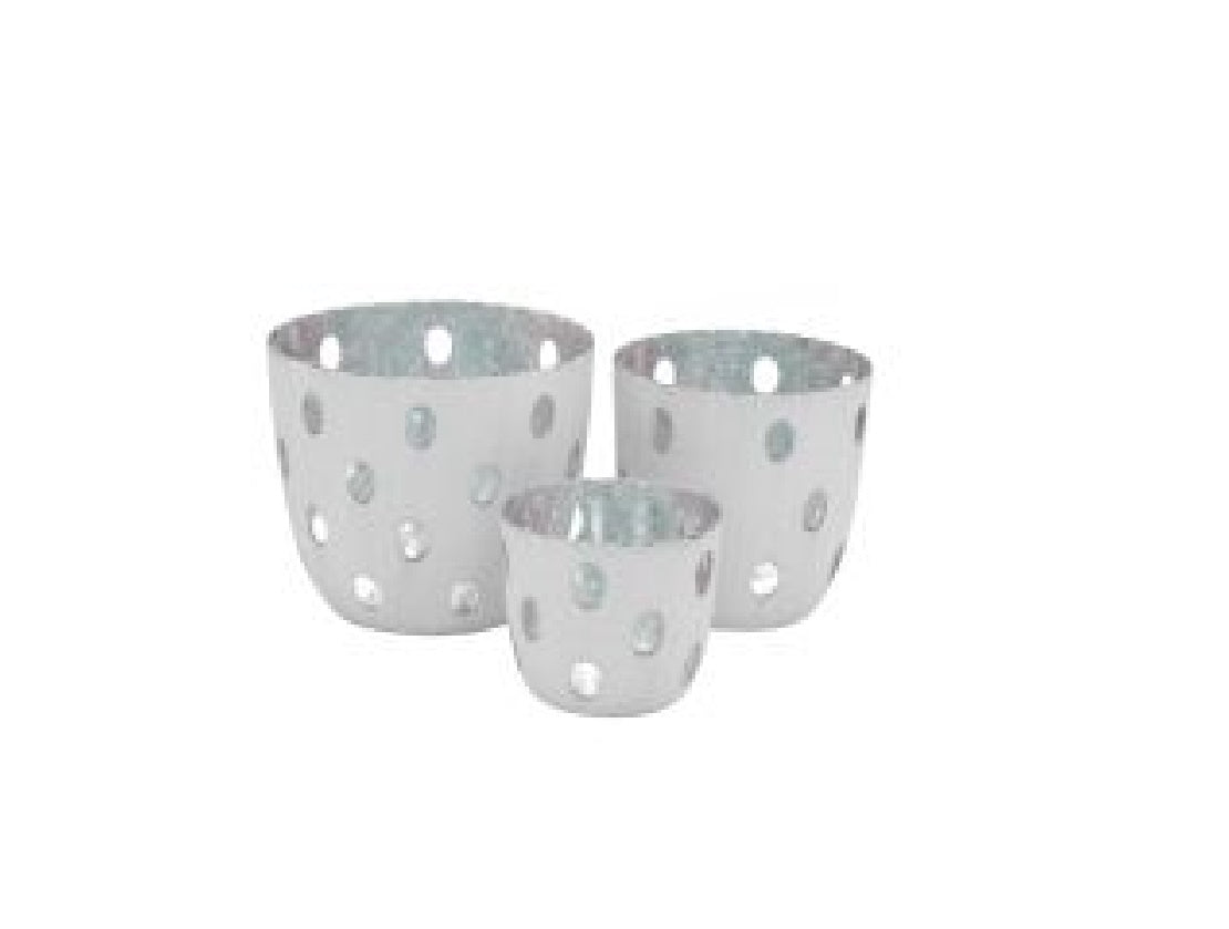 S/3 white votives silver lining