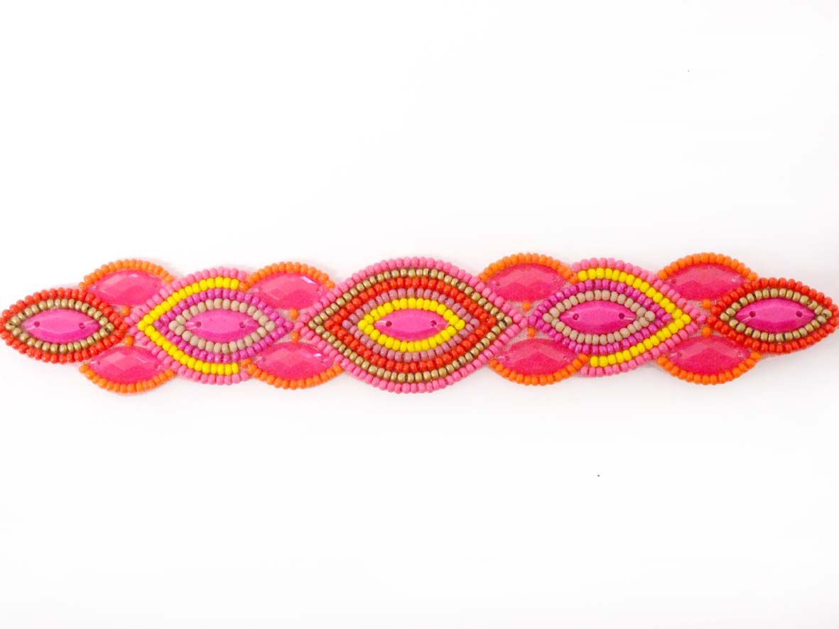Hand Beaded Pink Bracelet