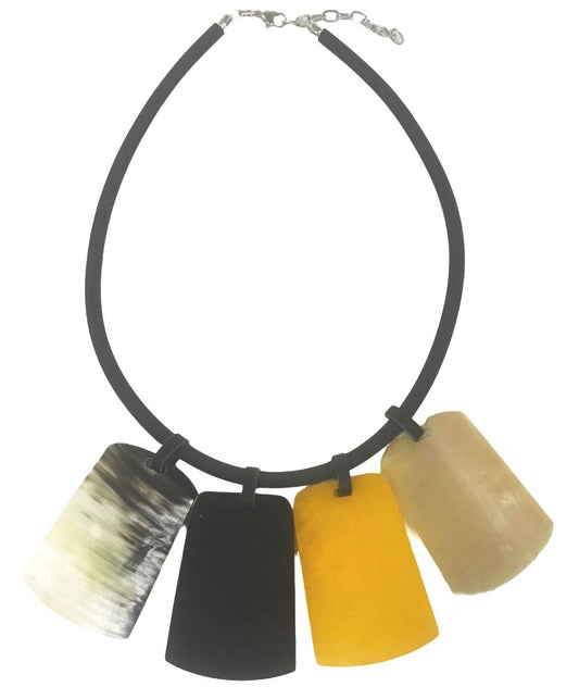 Horn and Resin Choker Necklace
