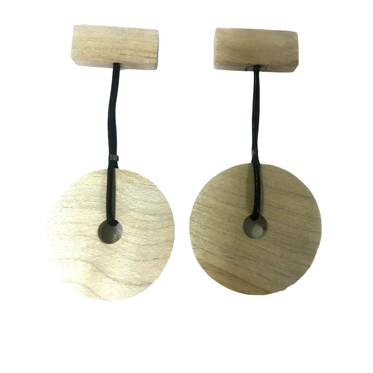 White Wooden Earrings