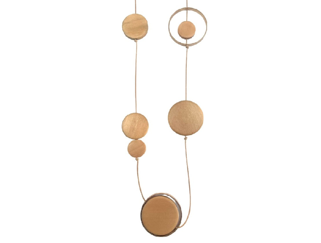 Wood and Brass Circle Necklace