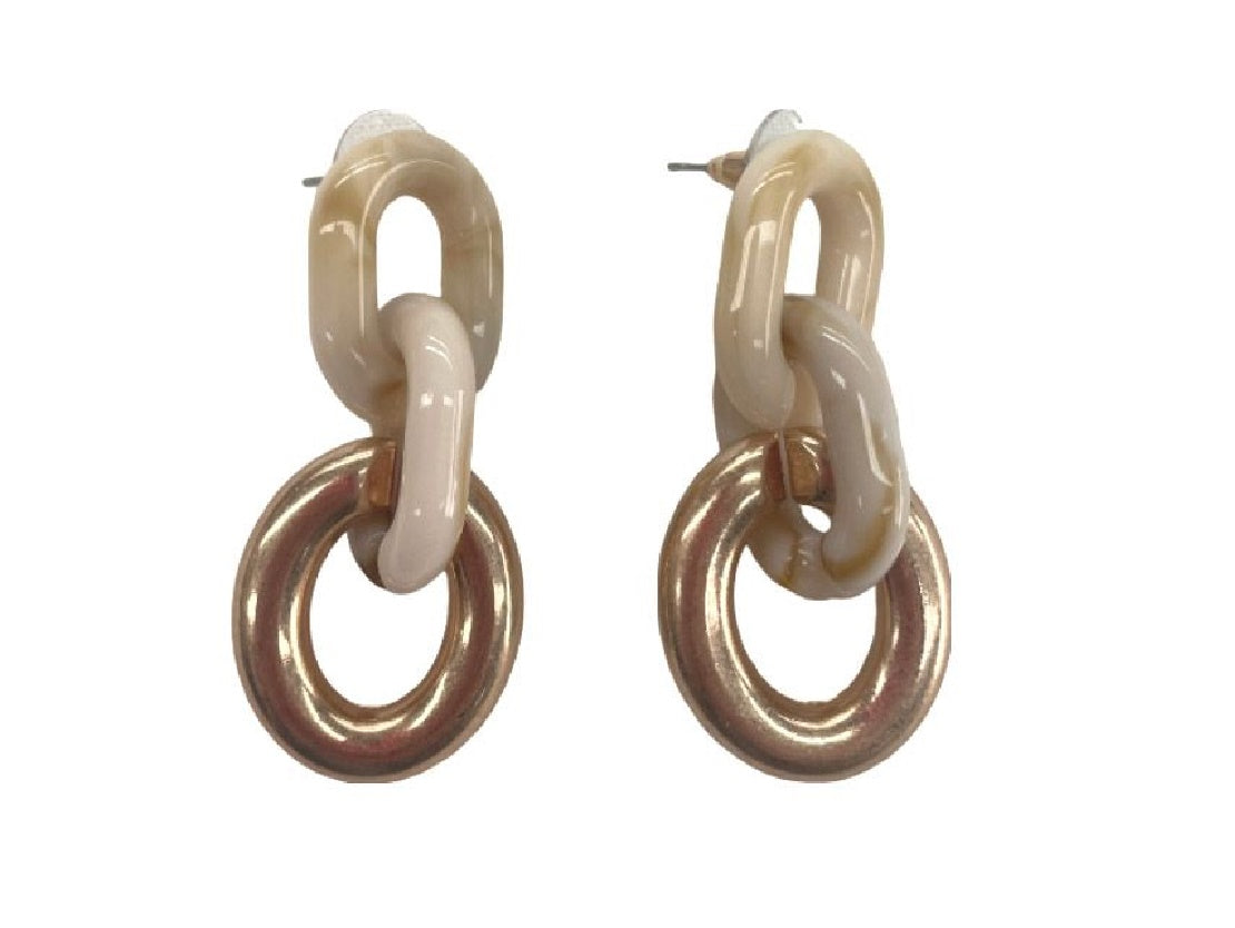 Resin & Brass Chain Link Earrings