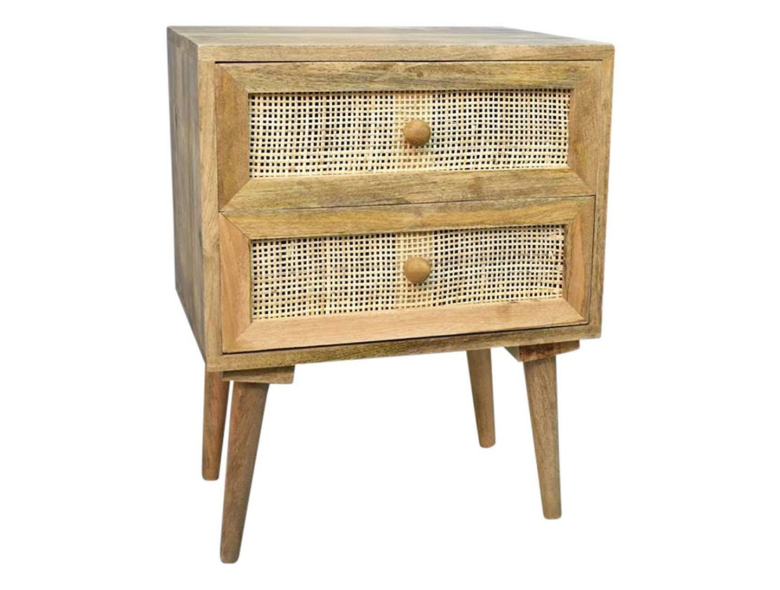2 Drawer Wooden Bedside Table