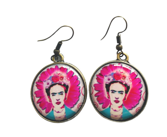 Frida Pink Flower Earrings