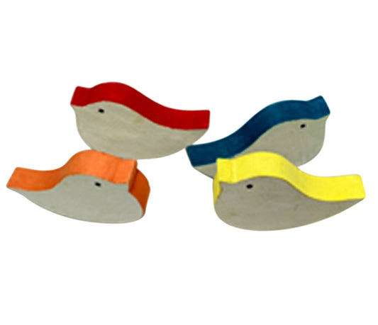 Set of 4 Wooden Birds