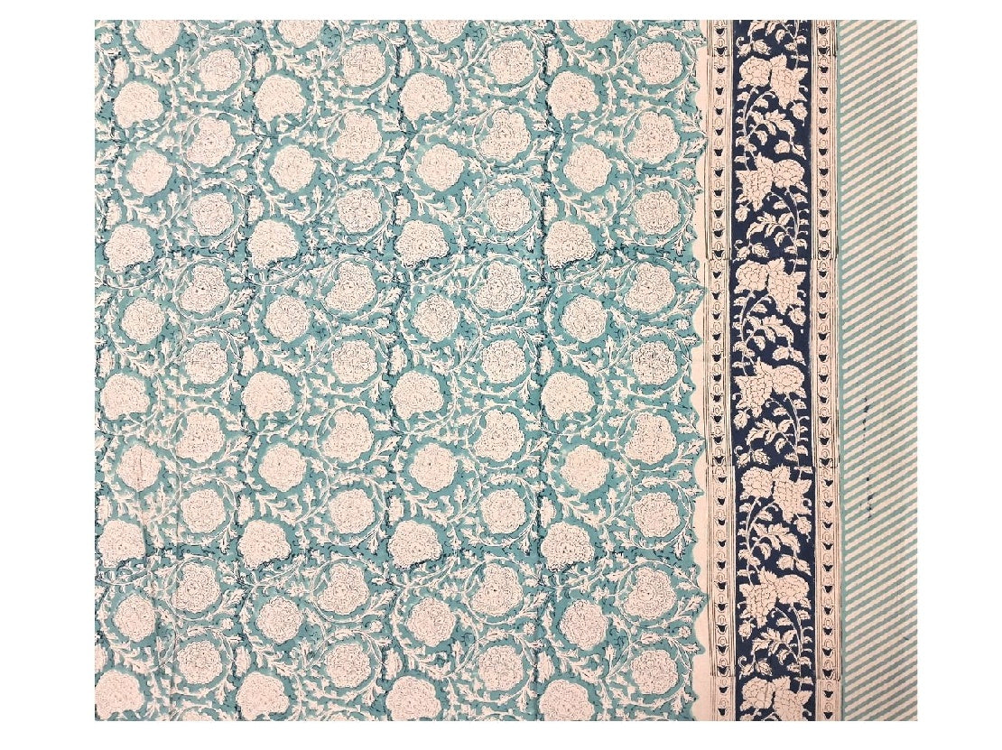 Large Rectangular Block Print Tablecloth