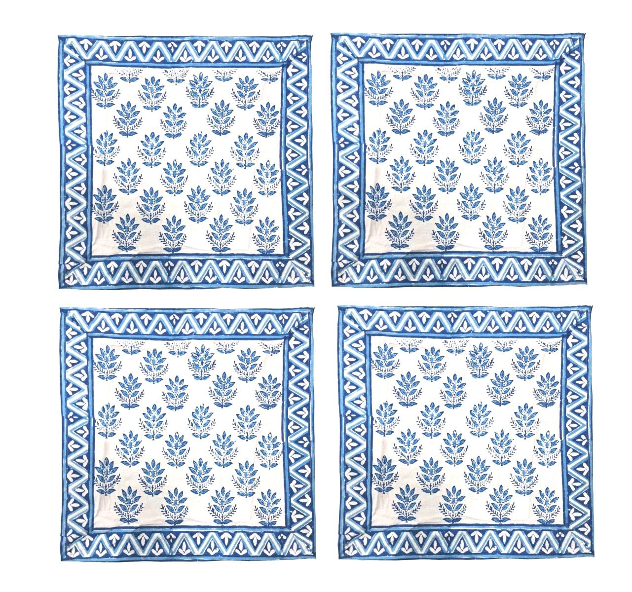 Block Print Blue & White Napkin 4 Set