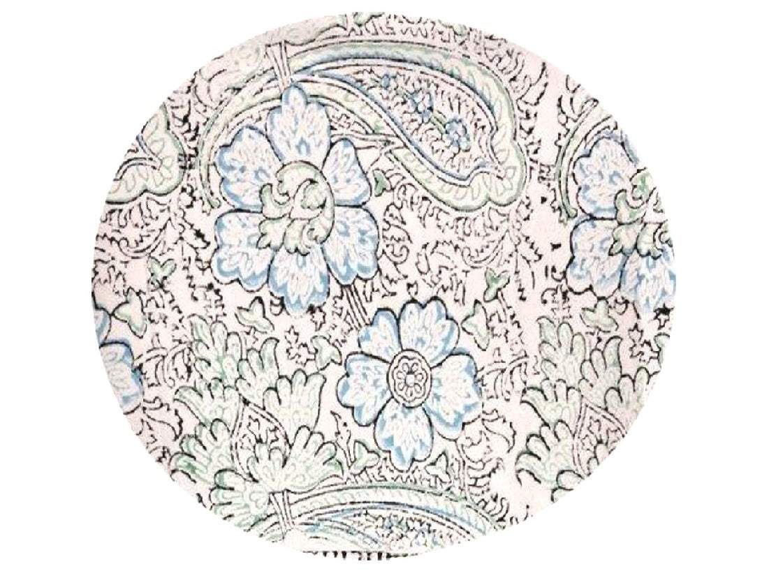 Block Print Paisley Round Tablecloth