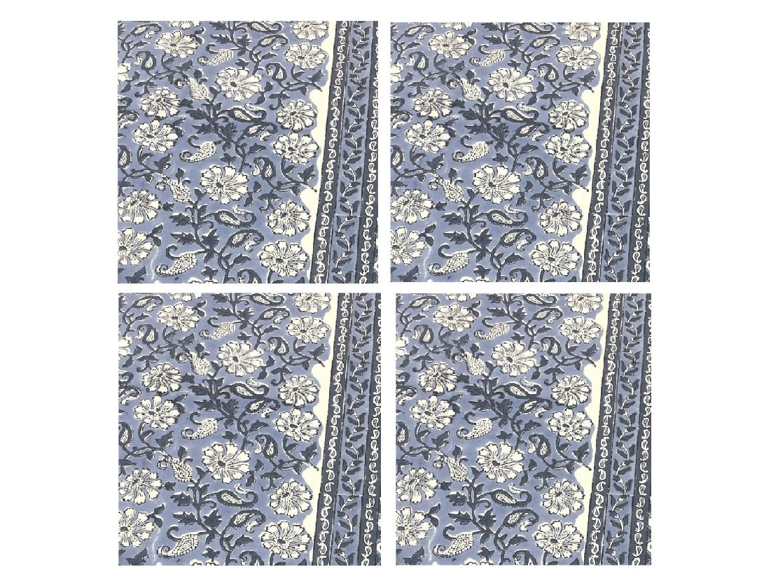 Denim Floral Napkin 4 Set
