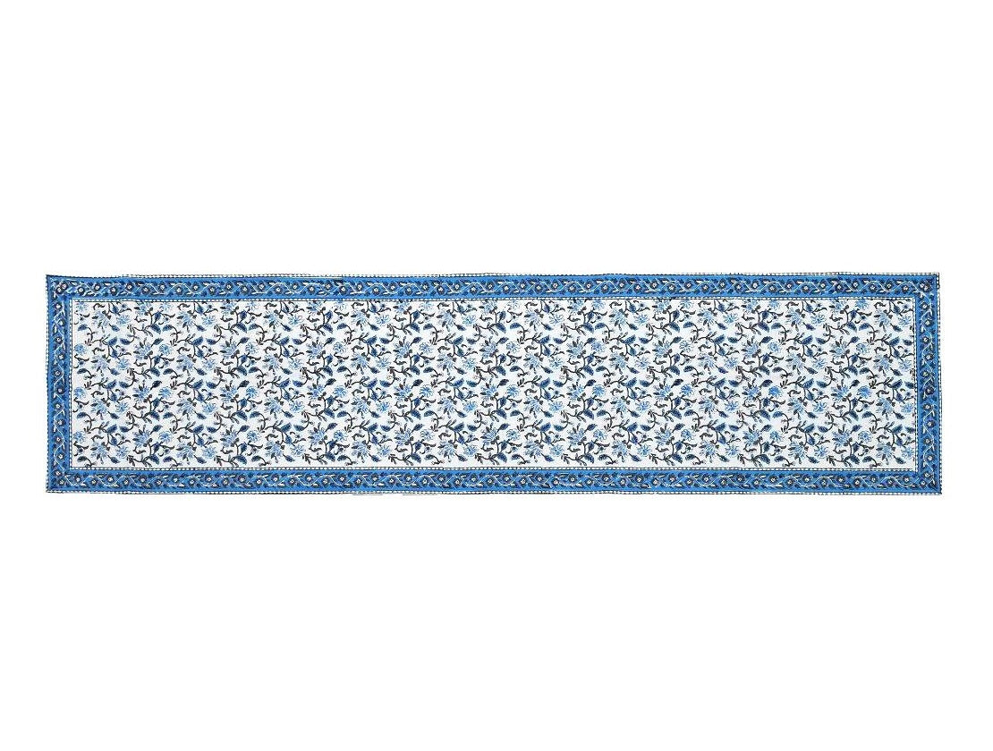 Blue & White Floral Table Runner