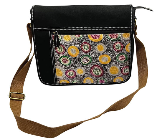 Black Leather and Canvas Bag