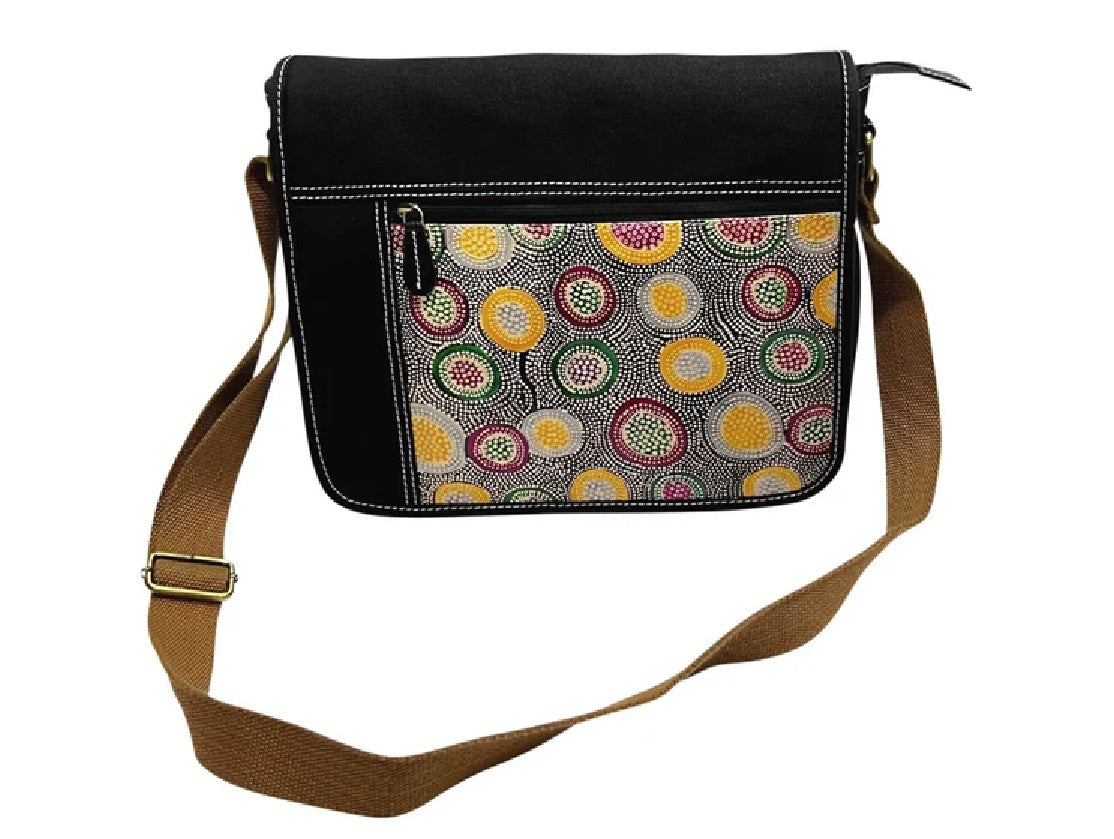 Black Leather and Canvas Bag