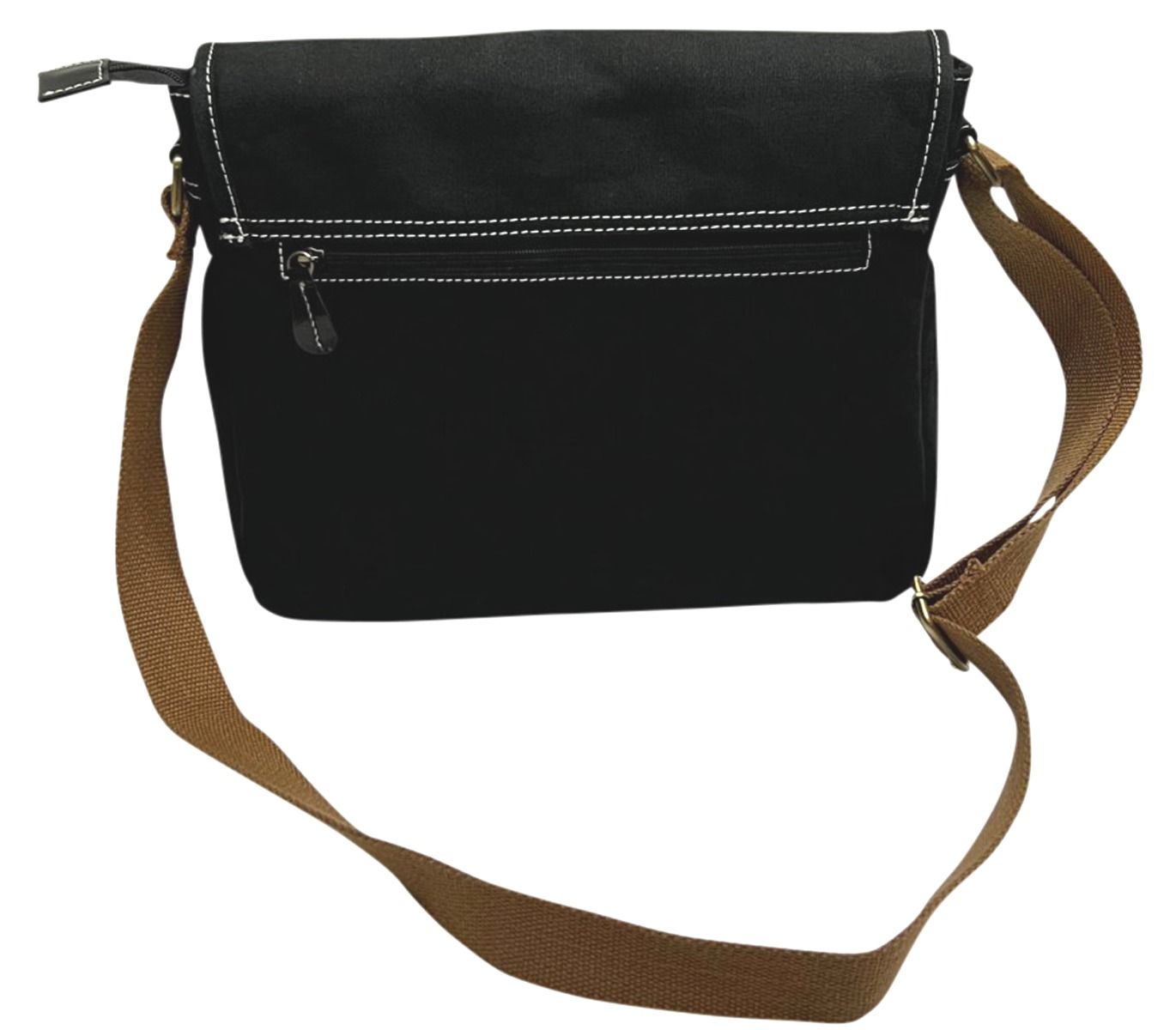 Black Leather and Canvas Bag