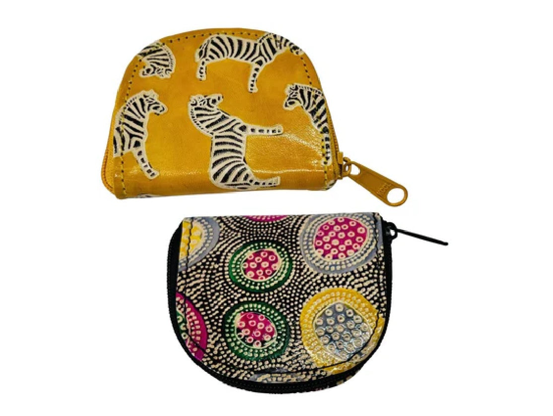 Set of 2 Leather Semi Circle Coin Purses