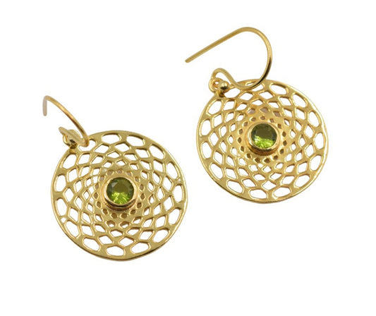 18 K Gold plated Earring peridot