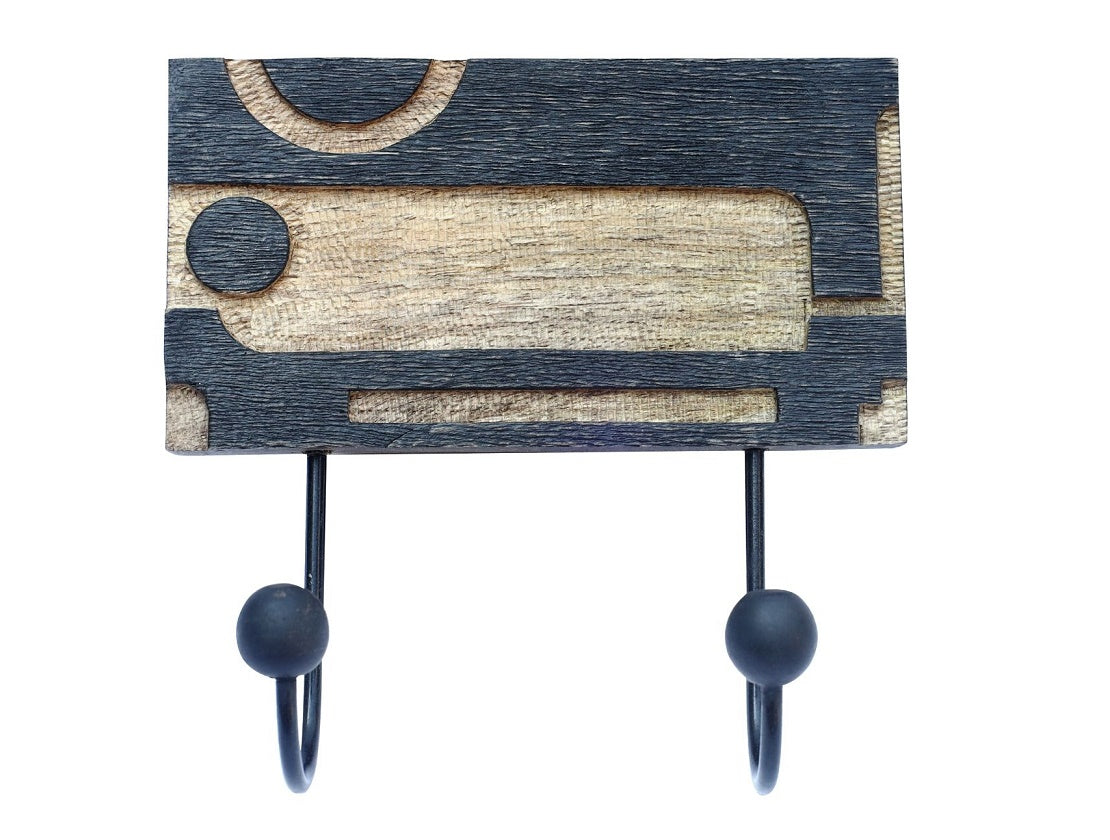 Black and Natural Double Wall Hook