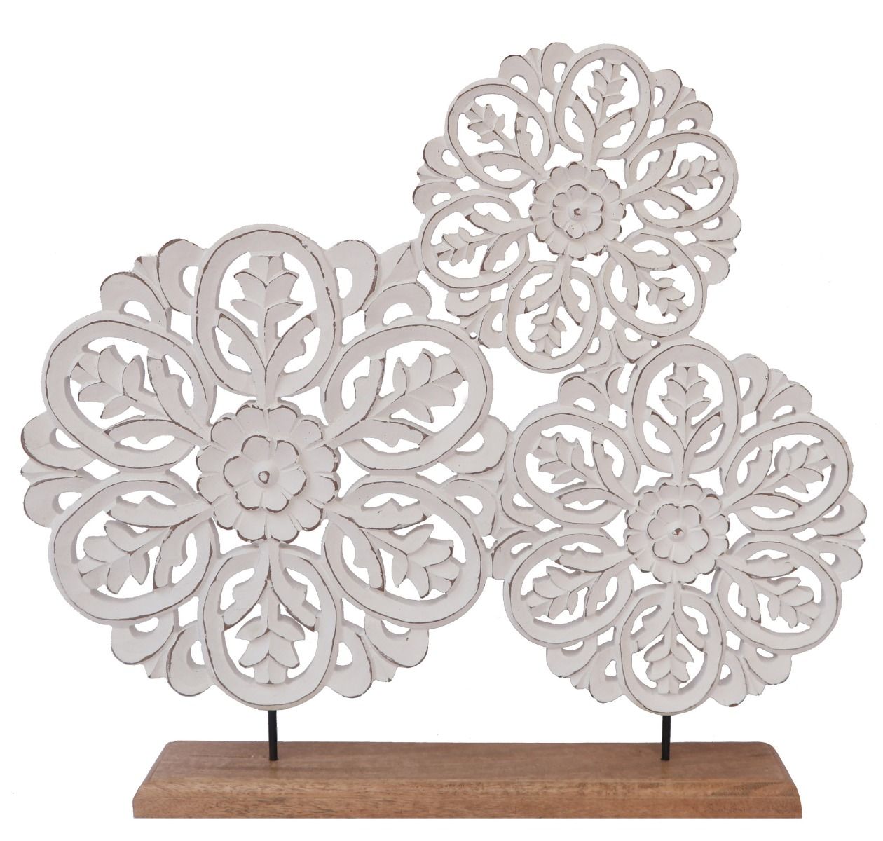 Triple carved table decor 50 (w) x45 (h) cm