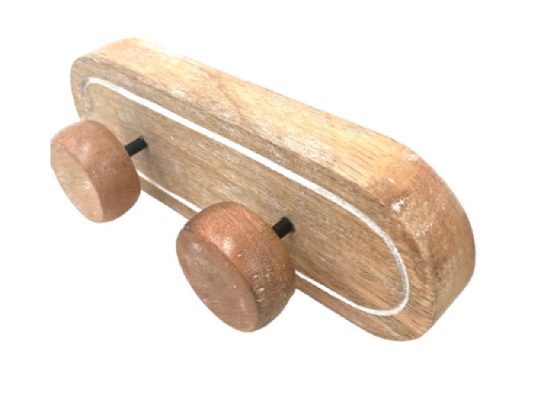 Round Wooden Double Wall Hook with White Trim
