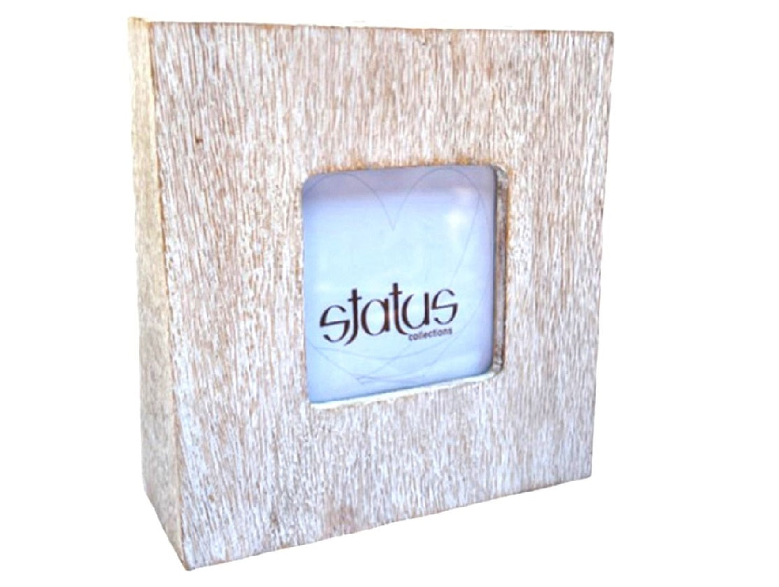 Hand-crafted Irregular Whitewashed Wooden Frame