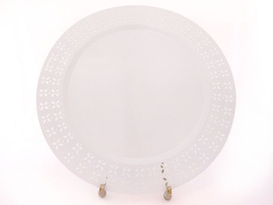 Metal plate cutout edge white 41 cm