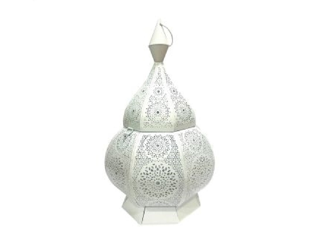 White powder coated lantern