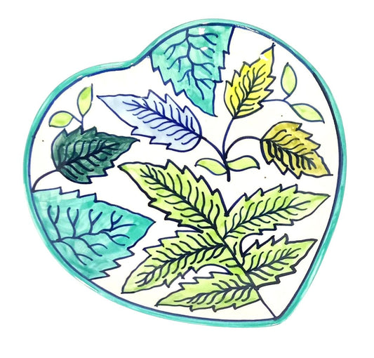 Heart Shaped Plate with Leaf Design
