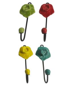 Flower hooks Red/Turquoise/Green/ yellow
