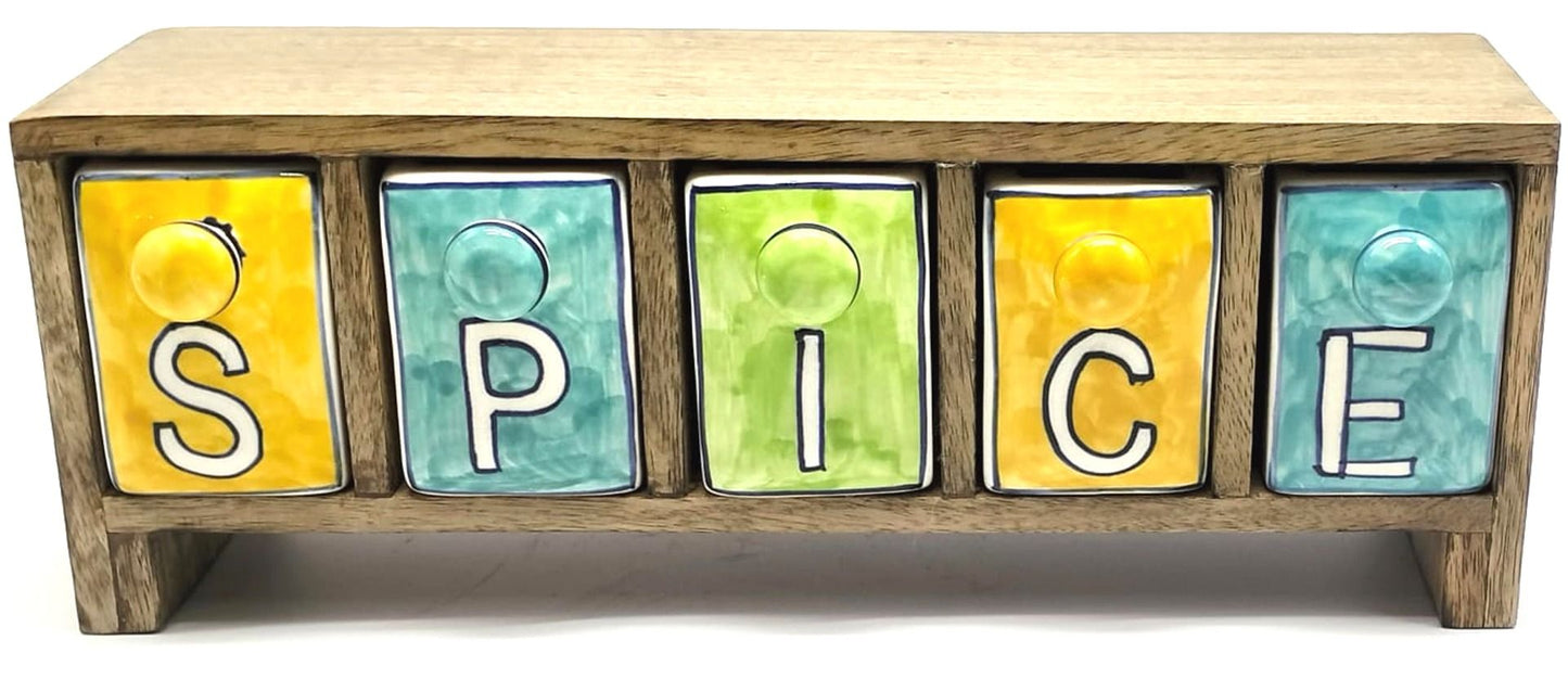 Five drawer spice box