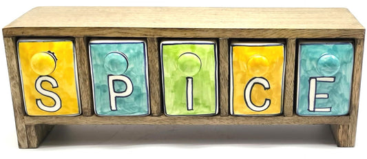 Five drawer spice box