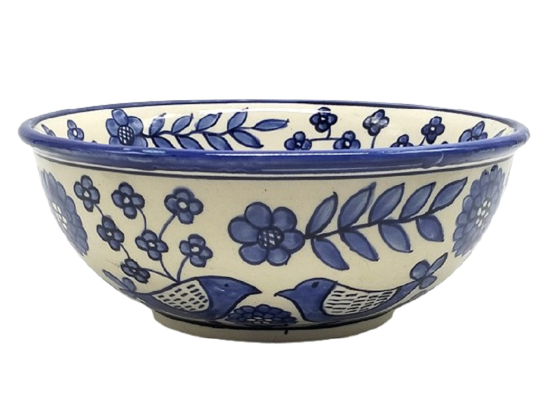 Hand Painted Deep Blue Bird Bowl