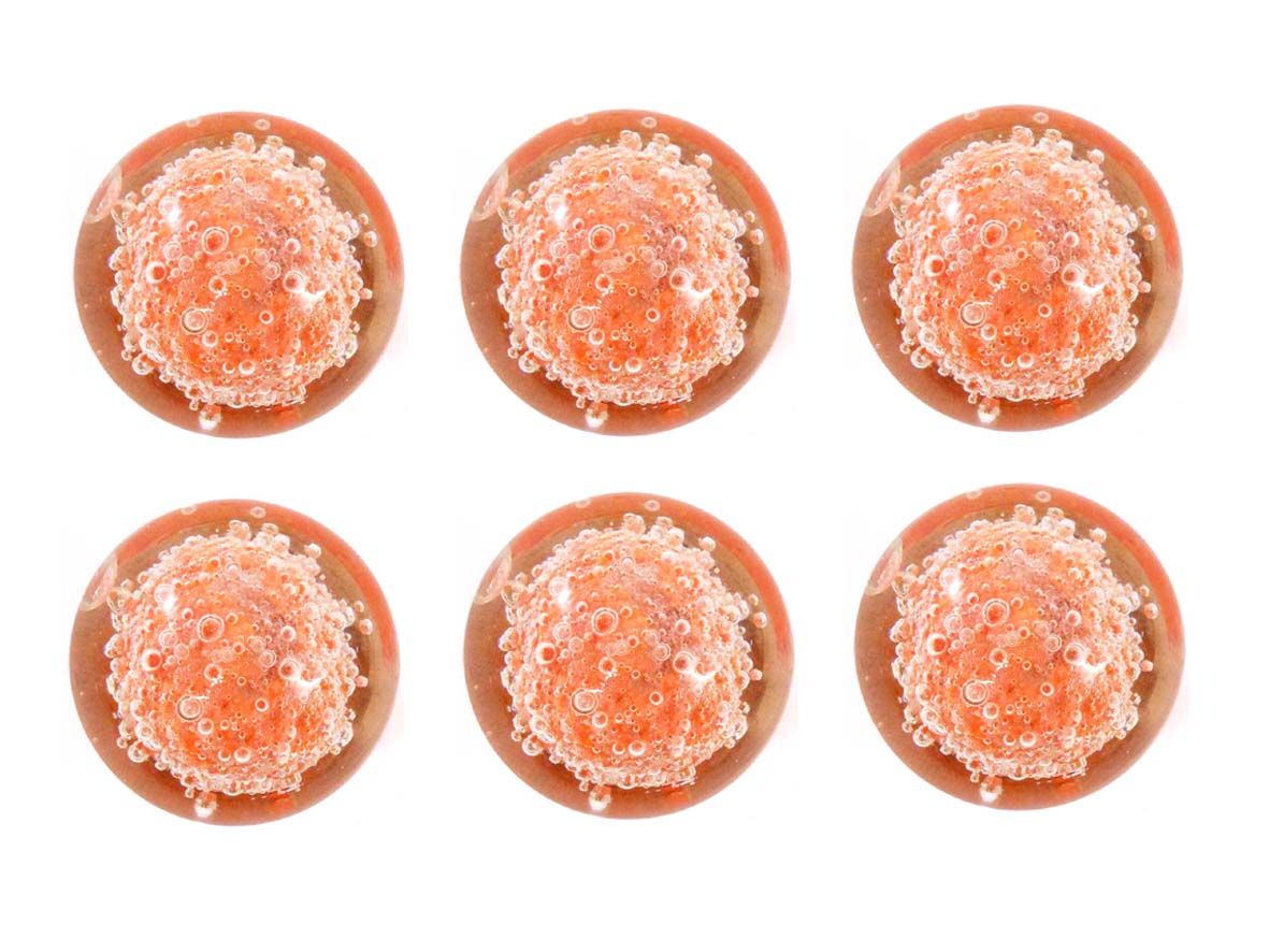 Set/6 red bubble door knobs