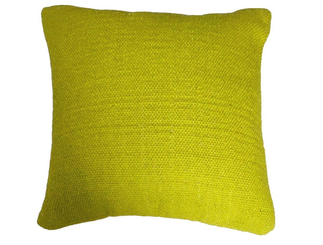 Green cotton kilim cushion