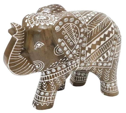Natural elephant white painting design 25(w) x 20(h) cm
