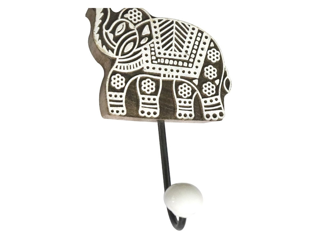 Elephant shape block print hook