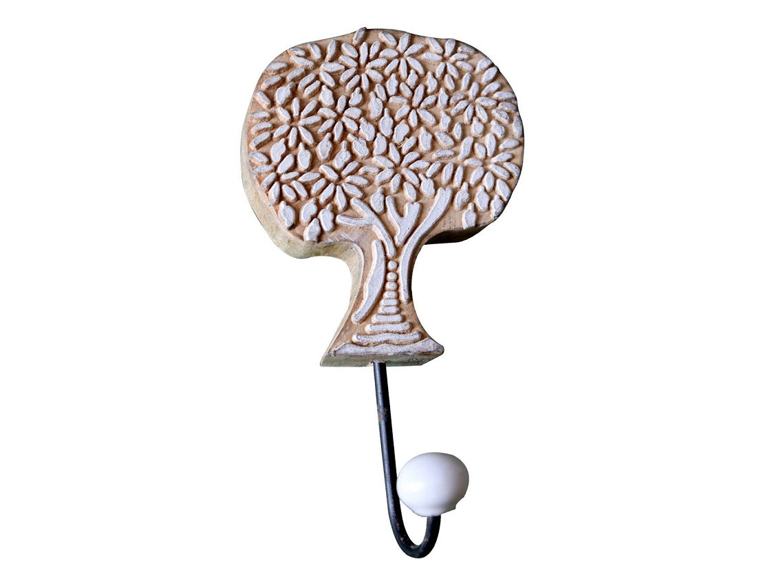 Tree of life shaped block print hook