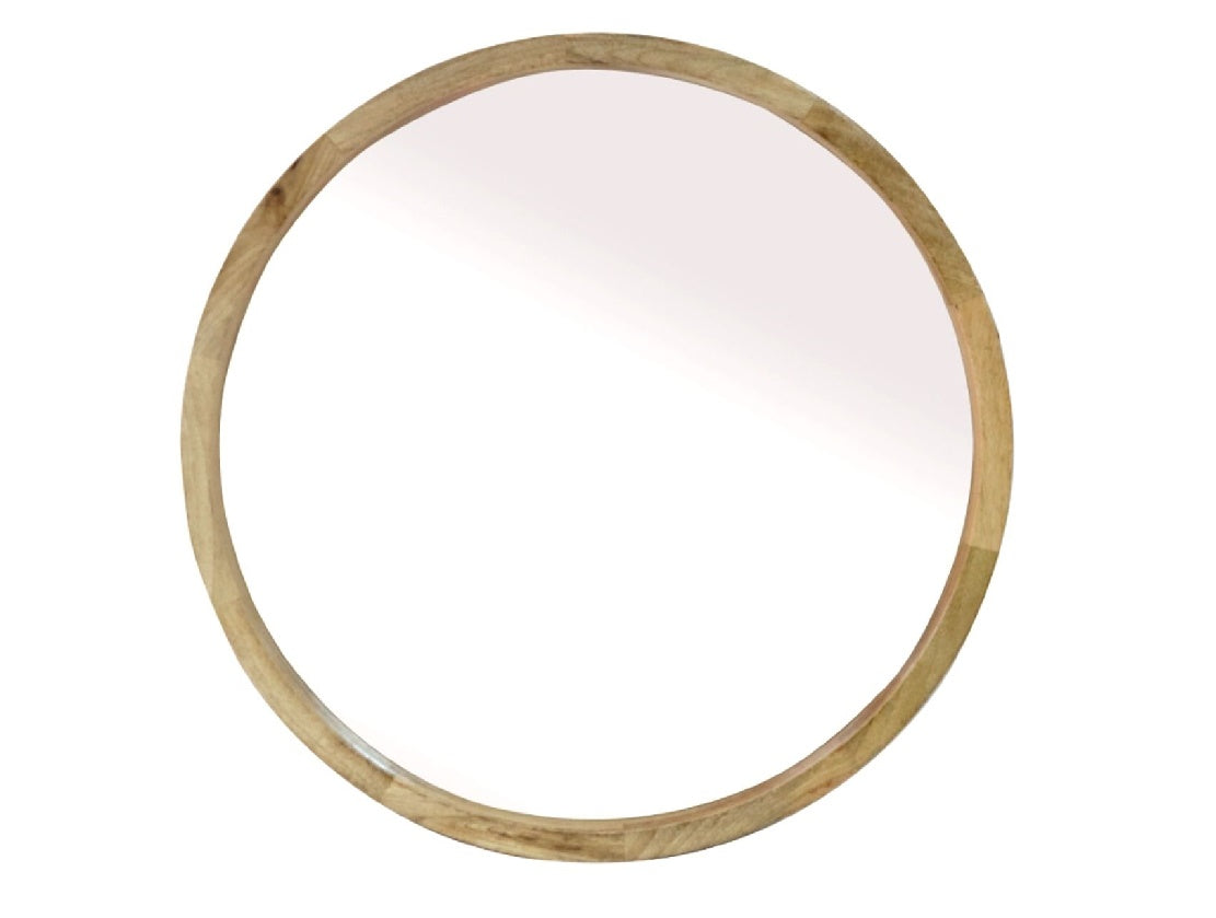 Large Round Mirror with Natural Finish -Sale!