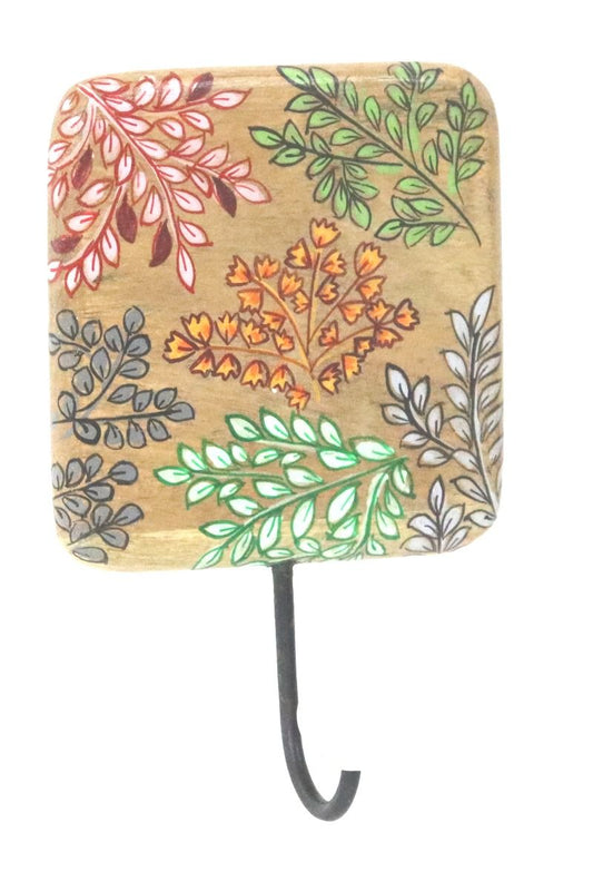 Hand Painted Wooden Leaf Hook