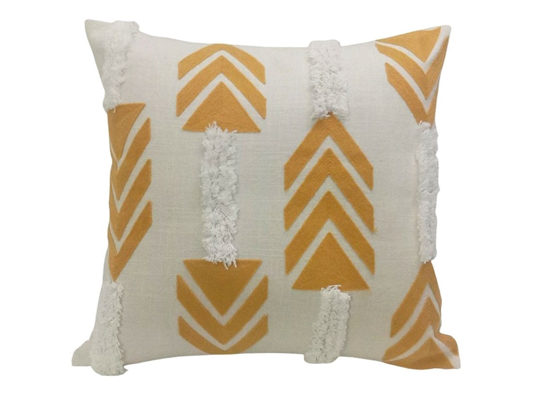 Tufted Natural and Yellow Cushion