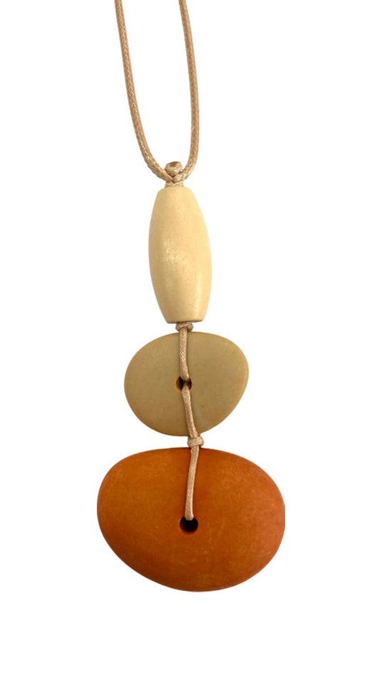 Graduating Wood & Resin Pendant Necklace