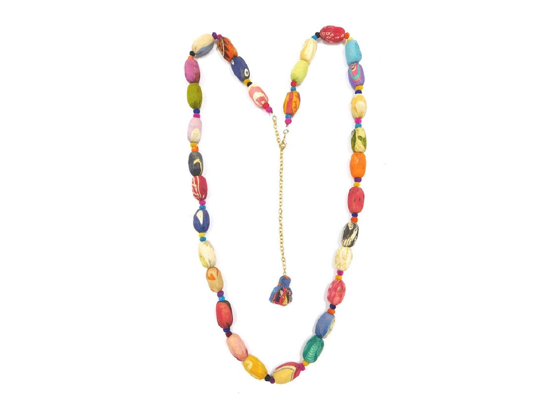 Recylced fabric necklace