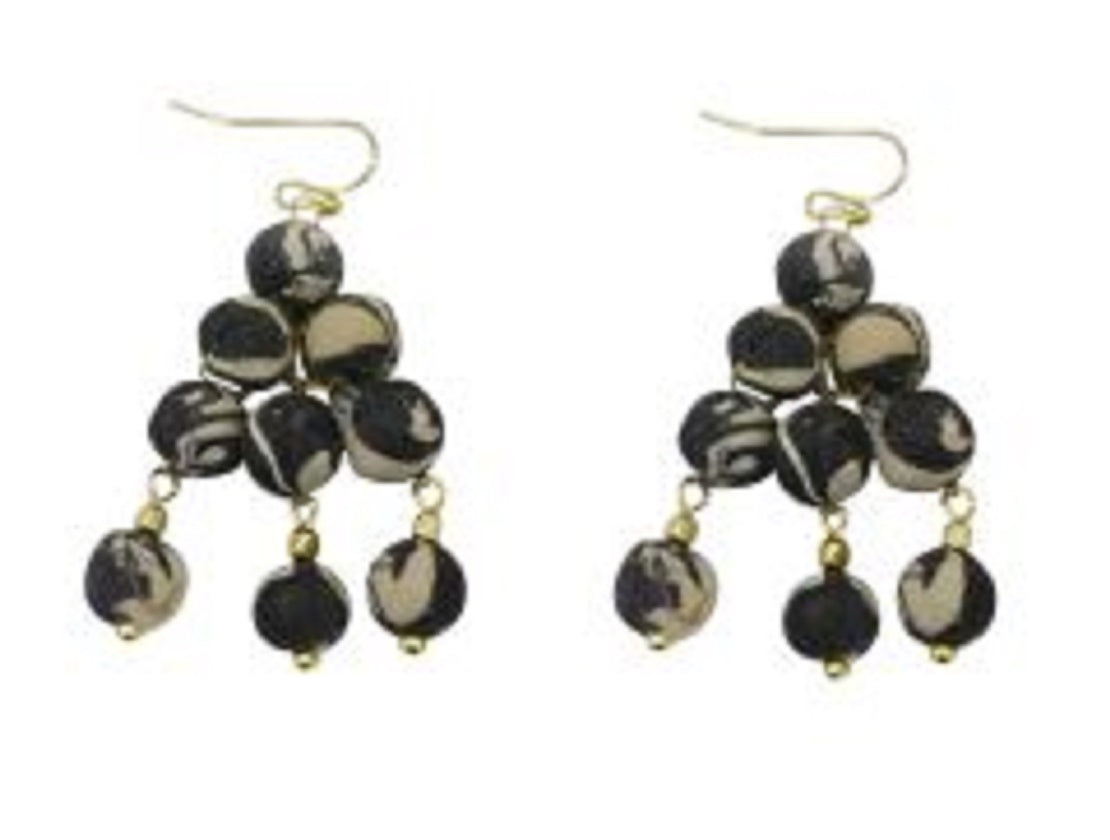 Recycled Fabric Tiered Chandelier Earrings