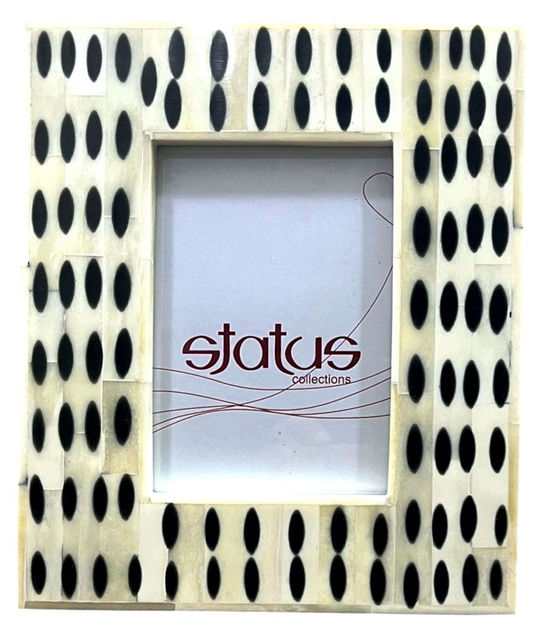 Large Bone Inlay Frame with Black Pattern