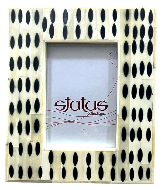 Large Bone Inlay Frame with Black Pattern
