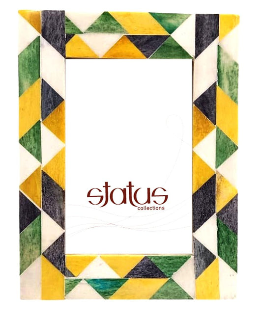 Bone Frame in Green, Yellow, White, and Charcoal