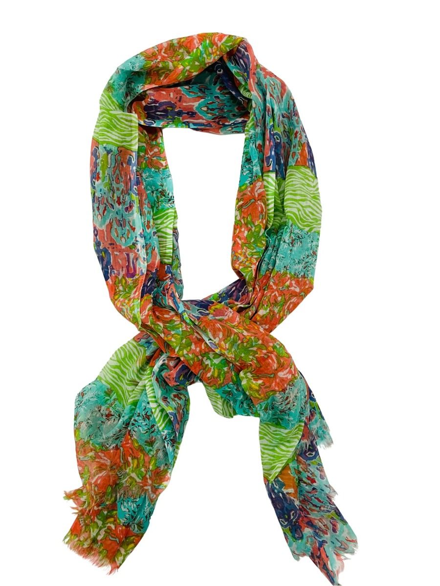 Bright Multi Coloured Cotton Scarf