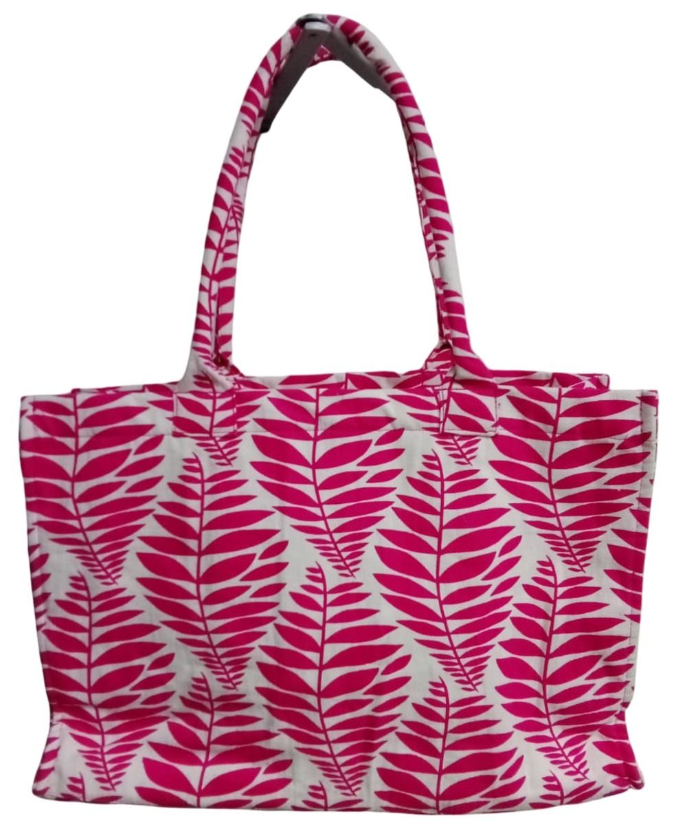 Kerala Fern Tote in Fuchsia