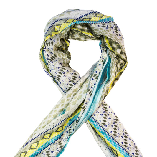Taupe Aztec Design Cotton Scarf