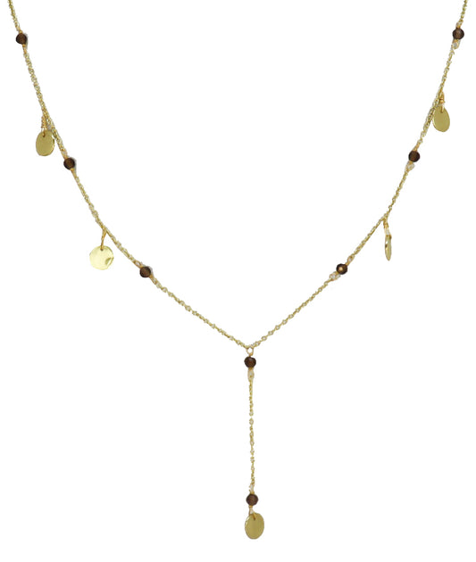 Smokey necklace with gold plaiting